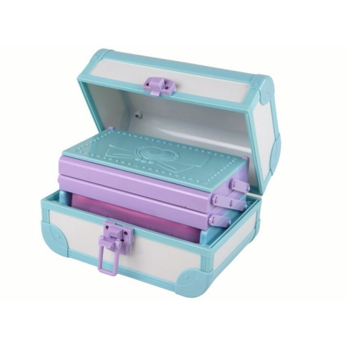 Zestaw Piękności Kosmetyki Do Makijażu Robienie Paznokci W Niebieskim Kuferku 15611